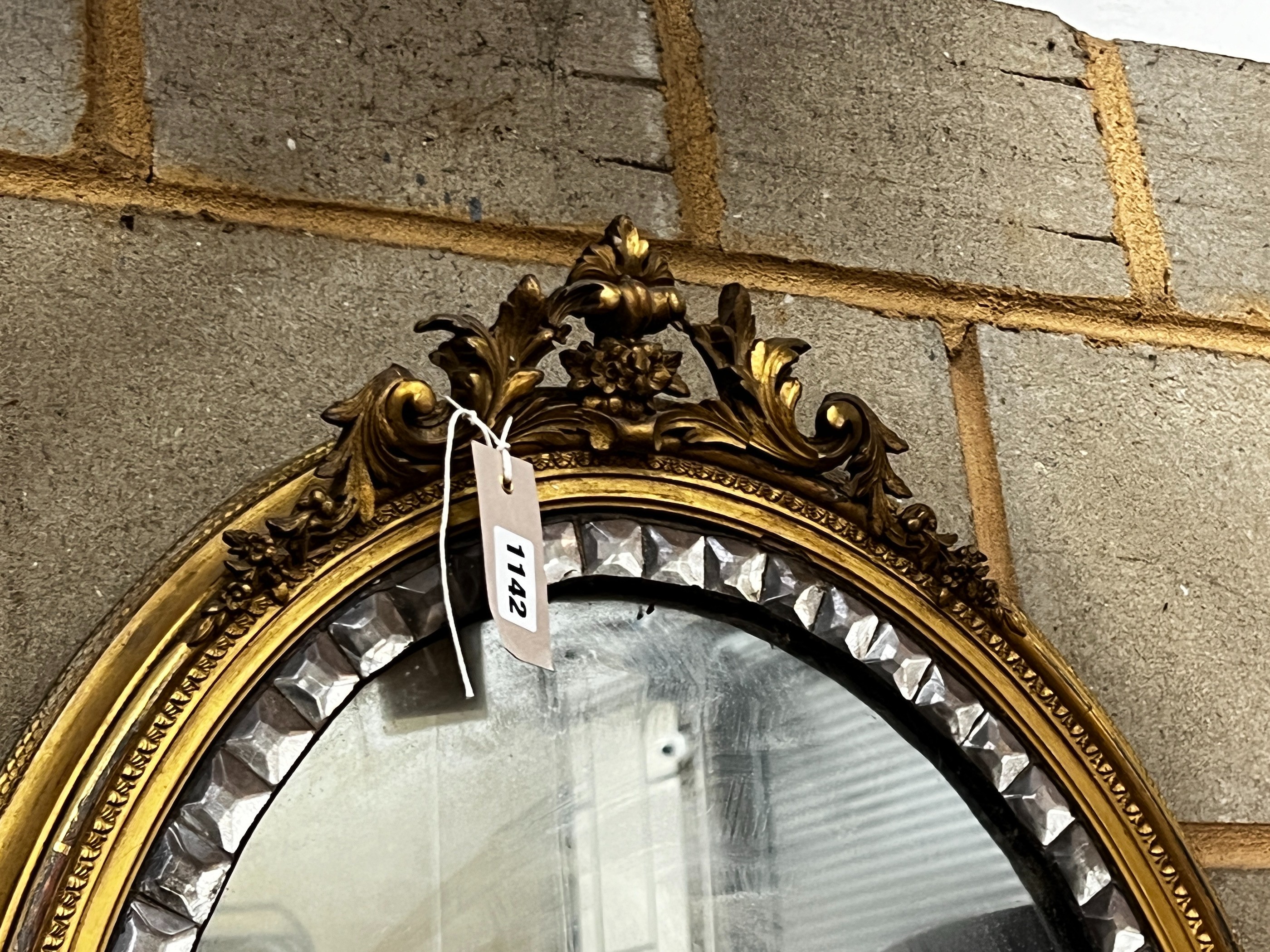 An Irish style oval mirror, width 54cm, height 72cm